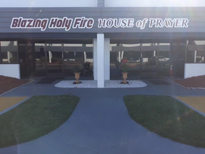 Here is the Fire of God Church's building. It says Blazing Holy Fire House of Prayer.